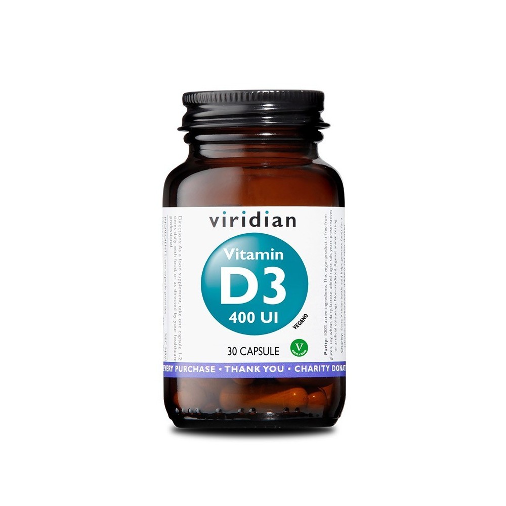 viridian vitamin D3 400 UI 30 capsule